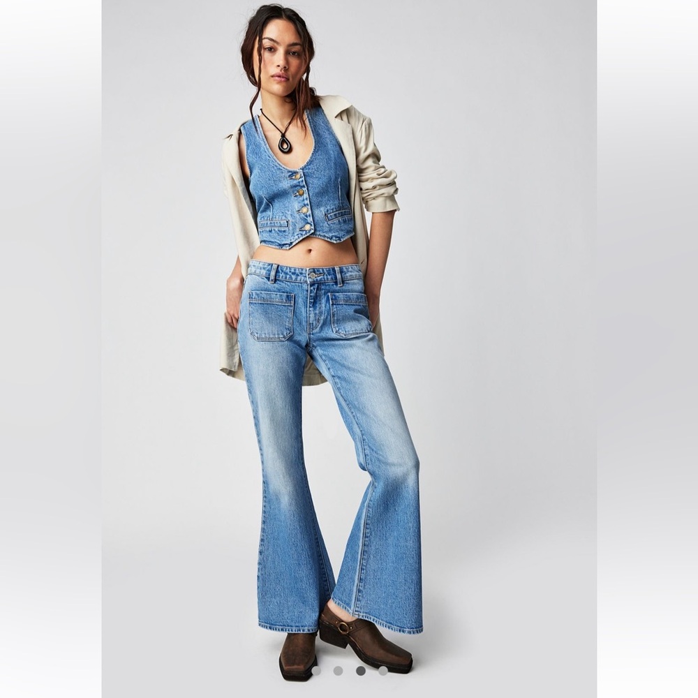 ROLLA'S Light Blue Flare Jeans and Vest Set